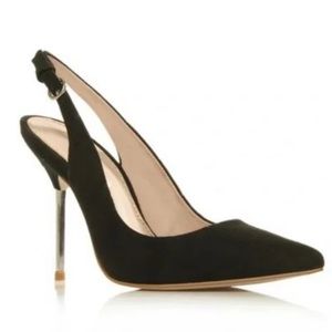 Kurt Geiger Black Suede Slingback Stiletto Heels size 10
